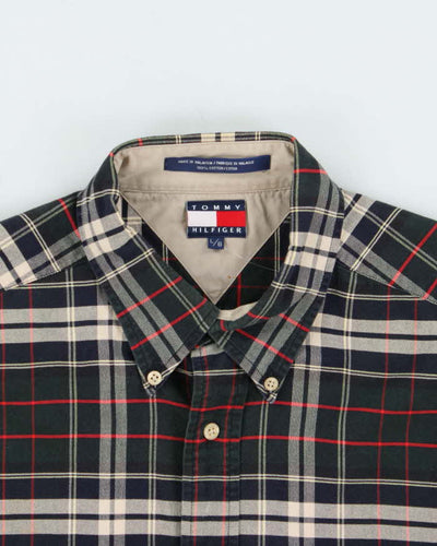 Vintage 1990s Tommy Hilfiger Tartan Oversized Long Sleeve Shirt - L