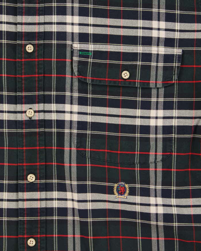 Vintage 1990s Tommy Hilfiger Tartan Oversized Long Sleeve Shirt - L