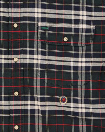 Vintage 1990s Tommy Hilfiger Tartan Oversized Long Sleeve Shirt - L