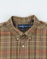 Vintage 1990s Polo Ralph Lauren Plaid Oversized Long Sleeve Shirt - XL