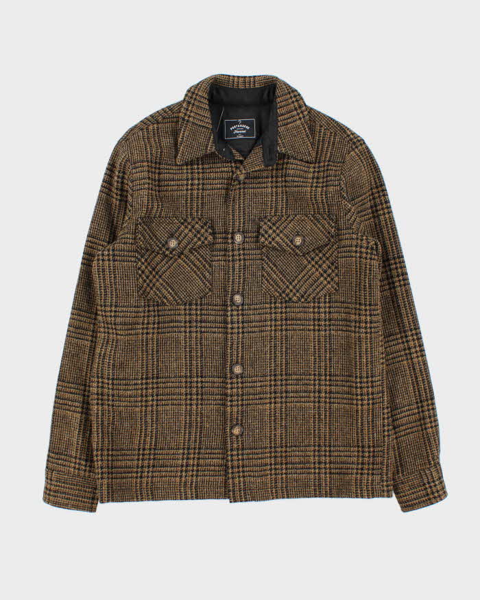 Portuguese Flannel Fully Lined Tweed Wool Flannel Over Shirt - S