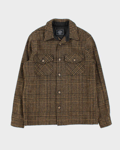Portuguese Flannel Fully Lined Tweed Wool Flannel Over Shirt - S