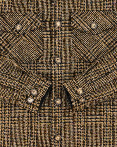 Portuguese Flannel Fully Lined Tweed Wool Flannel Over Shirt - S