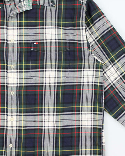Vintage 1990s Tommy Hilfiger Tartan Long Sleeve Oversized Flannel Shirt - L