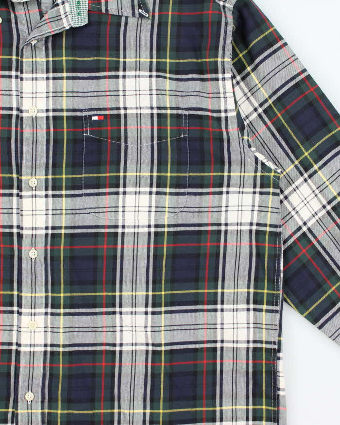 Vintage 1990s Tommy Hilfiger Tartan Long Sleeve Oversized Flannel Shirt - L
