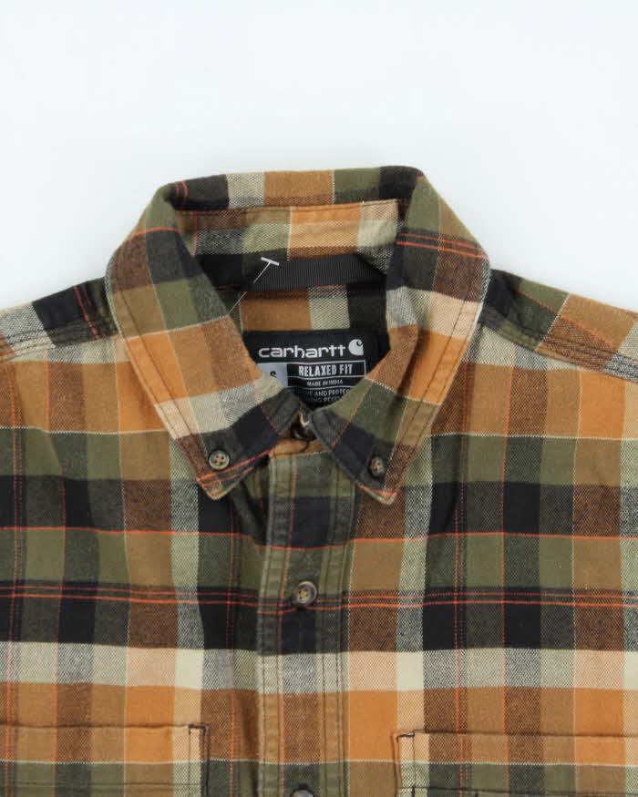 Vintage Carhartt Plaid Relaxed Fit Oversized Long Sleeve Flannel Shirt - S