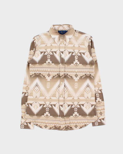 Vintage Polo Ralph Lauren Navajo Oxford Knit Long Sleeve Flannel Shirt - M