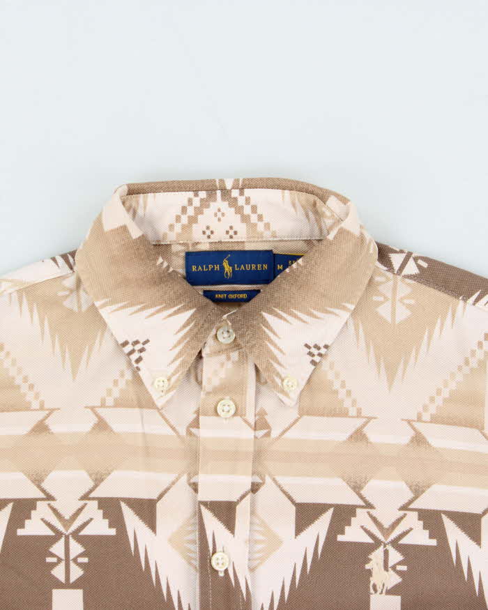 Vintage Polo Ralph Lauren Navajo Oxford Knit Long Sleeve Flannel Shirt - M