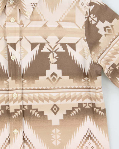 Vintage Polo Ralph Lauren Navajo Oxford Knit Long Sleeve Flannel Shirt - M