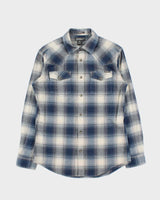 Vintage Eddie Bauer Plaid Snap Button Western Oversized Long Sleeve Flannel Shirt - S