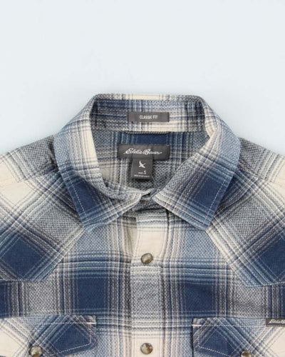 Vintage Eddie Bauer Plaid Snap Button Western Oversized Long Sleeve Flannel Shirt - S