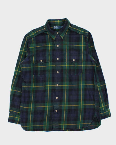 Vintage 00s Polo Ralph Lauren Tartan Long Sleeve Epaulette Flannel Shirt - L