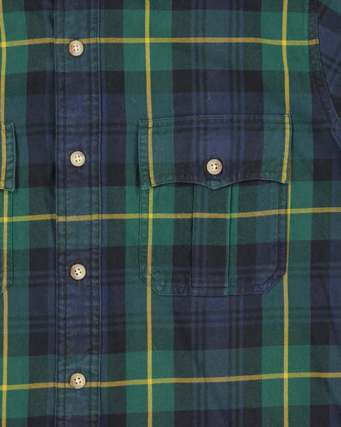 Vintage 00s Polo Ralph Lauren Tartan Long Sleeve Epaulette Flannel Shirt - L