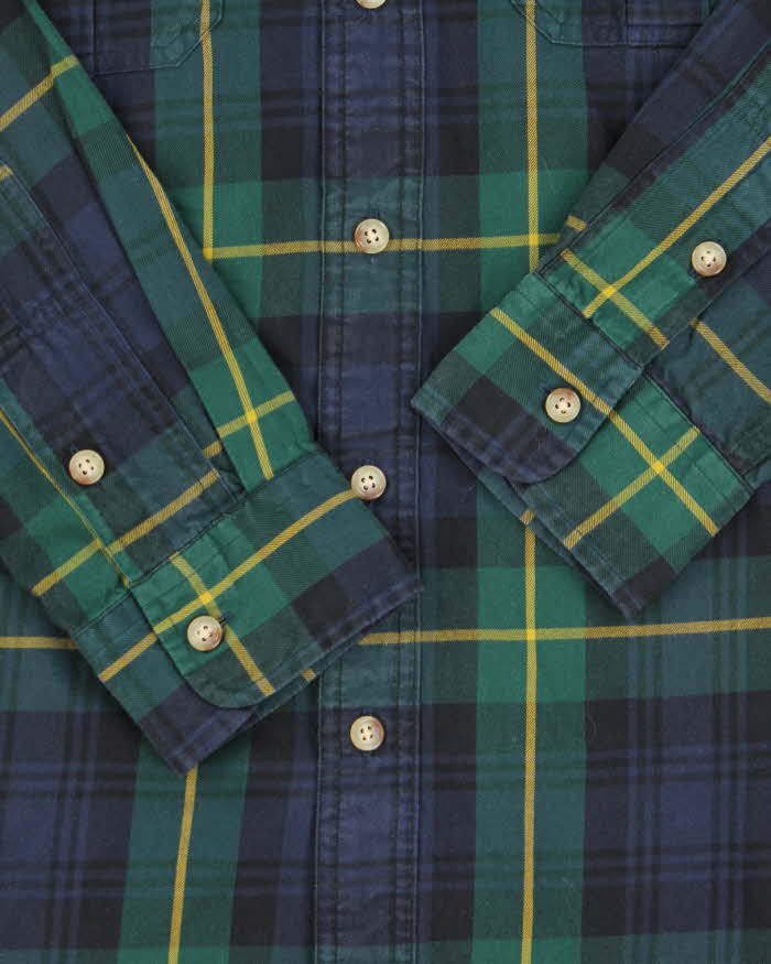 Vintage 00s Polo Ralph Lauren Tartan Long Sleeve Epaulette Flannel Shirt - L