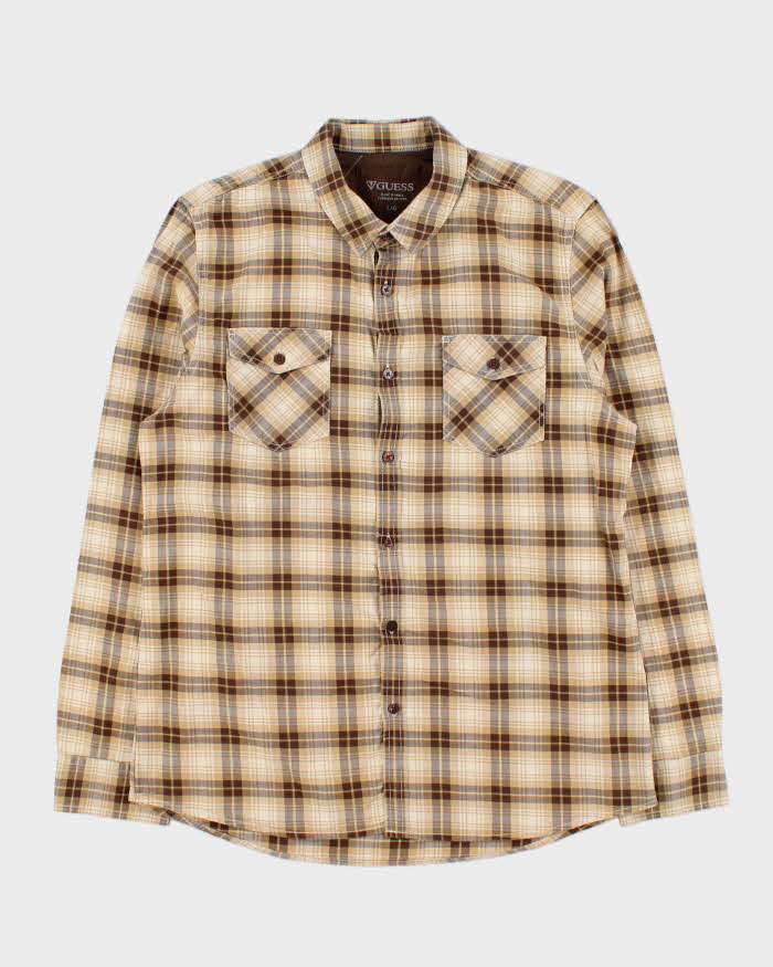 Vintage Y2K 00s Guess Plaid Long Sleeve Flannel Shirt - L
