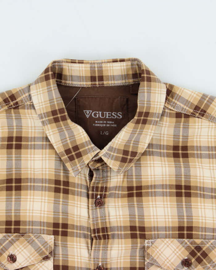Vintage Y2K 00s Guess Plaid Long Sleeve Flannel Shirt - L