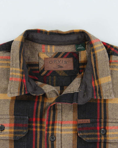 Vintage Orvis Heavyweight Plaid Long Sleeve Flannel Over Shirt - L
