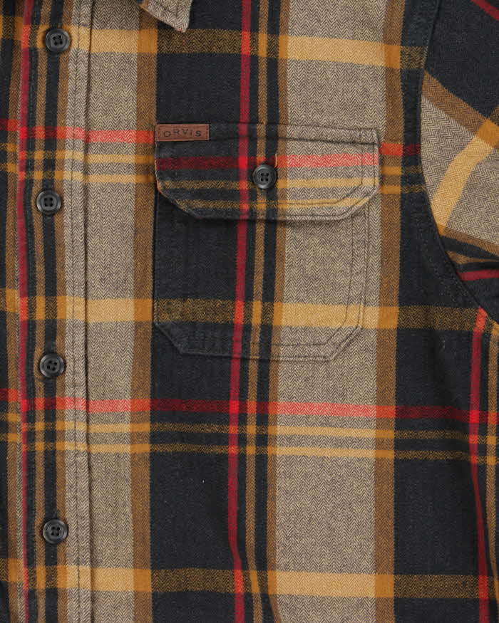 Vintage Orvis Heavyweight Plaid Long Sleeve Flannel Over Shirt - L