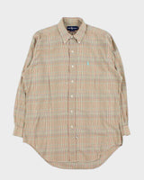 Vintage 1980s Polo Ralph Lauren Plaid Oversized Long Sleeve Shirt - L