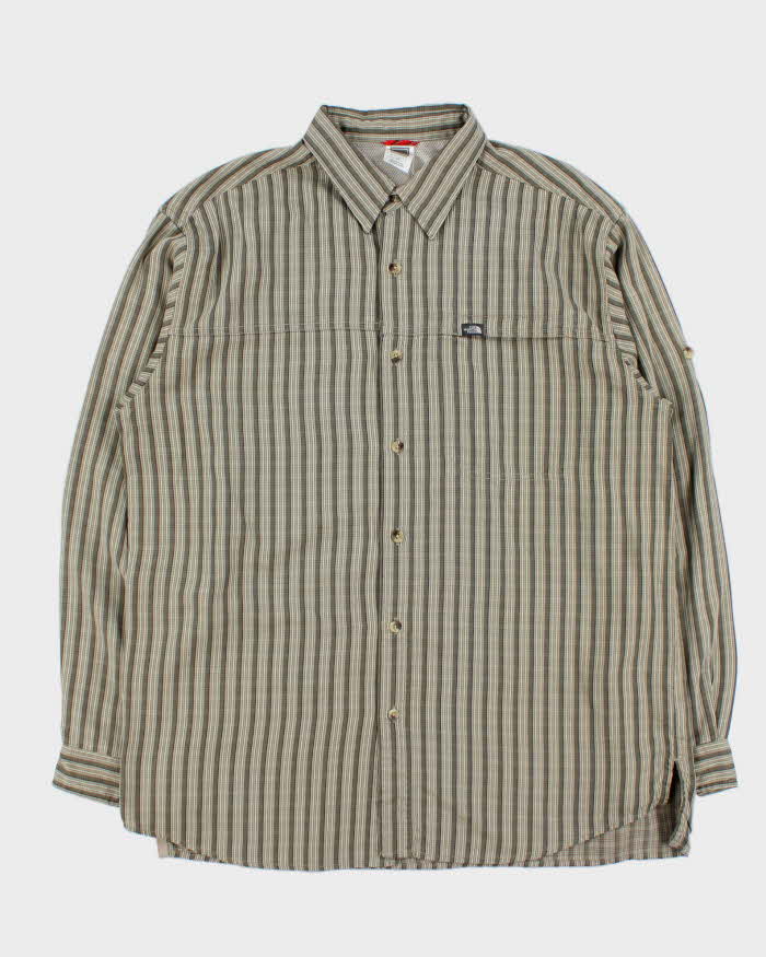 Vintage 00s The North Face Striped Long Sleeve Flannel Shirt - L