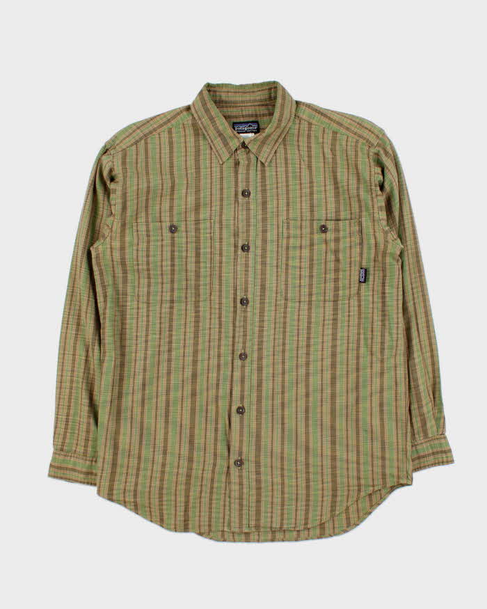 Vintage 1990s Patagonia Striped Oversized Long Sleeve Flannel Shirt - S