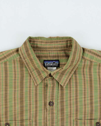 Vintage 1990s Patagonia Striped Oversized Long Sleeve Flannel Shirt - S