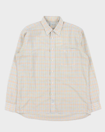 Vintage 1980s Christian Dior Multicoloured Check Long Sleeve Shirt - L