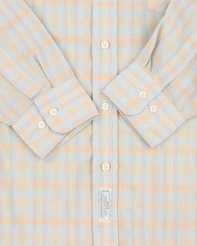 Vintage 1980s Christian Dior Multicoloured Check Long Sleeve Shirt - L