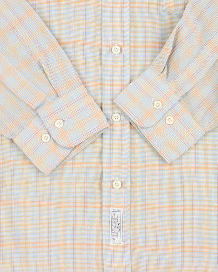 Vintage 1980s Christian Dior Multicoloured Check Long Sleeve Shirt - L