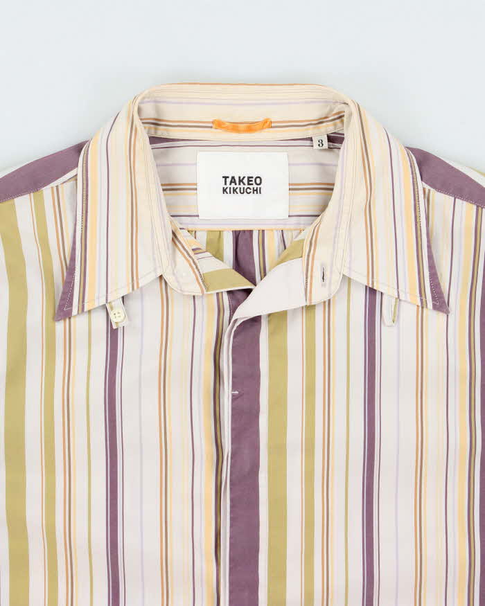 Vintage Y2K 00s Takeo Kikuchi Japan Striped Long Sleeve Shirt - L