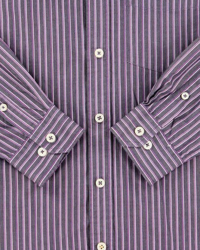 Vintage Y2K 00s Sissy Kansai Yamamoto Jeans Striped Long Sleeve Shirt - L