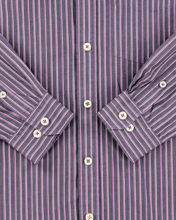 Vintage Y2K 00s Sissy Kansai Yamamoto Jeans Striped Long Sleeve Shirt - L