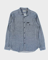 Vintage 00s Burberry Brit Soft Denim Long Sleeve Shirt - L