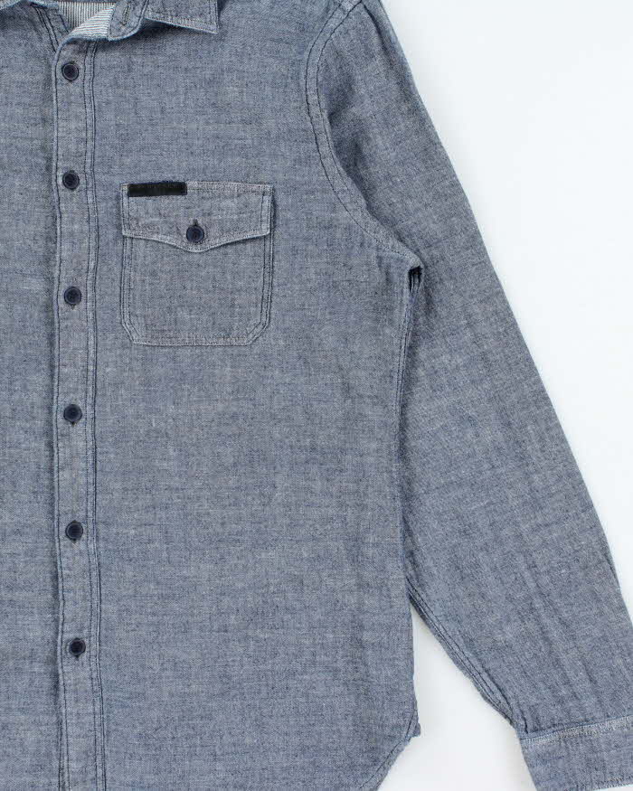 Vintage 00s Burberry Brit Soft Denim Long Sleeve Shirt - L