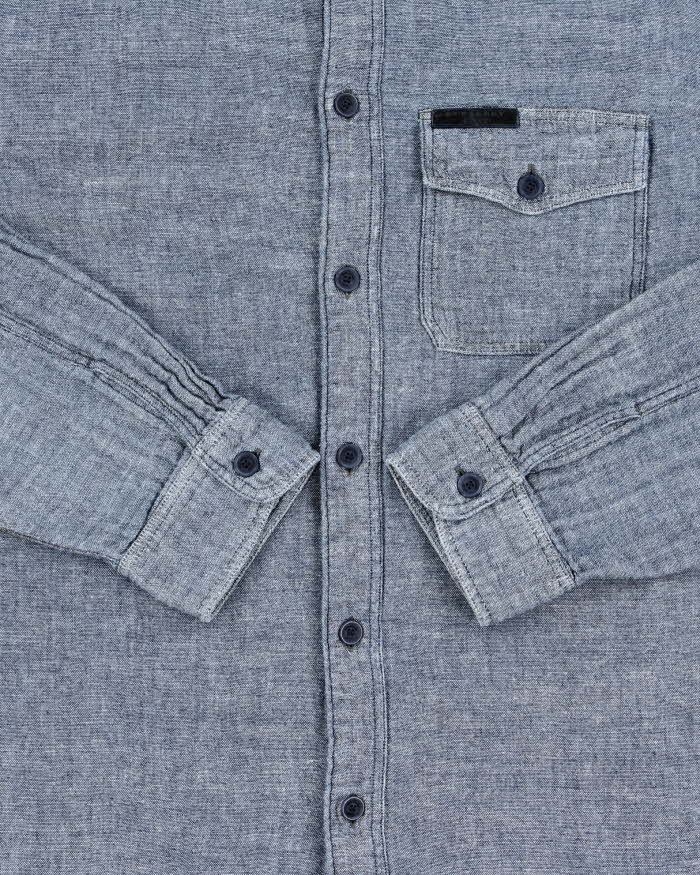 Vintage 00s Burberry Brit Soft Denim Long Sleeve Shirt - L