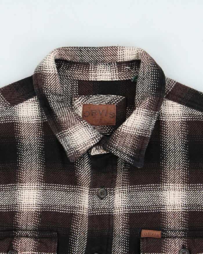 Vintage Orvis Heavyweight Plaid Flannel Over Shirt - L