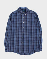 Vintage Ralph Lauren Silk &amp; Linen Check Shirt - L