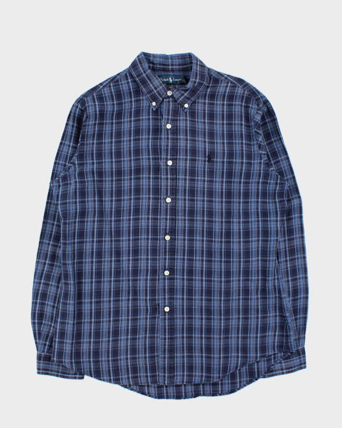 Vintage Ralph Lauren Silk &amp; Linen Check Shirt - L