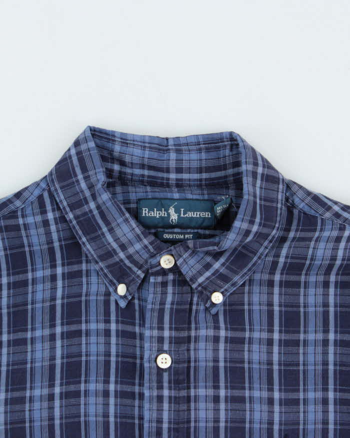 Vintage Ralph Lauren Silk &amp; Linen Check Shirt - L