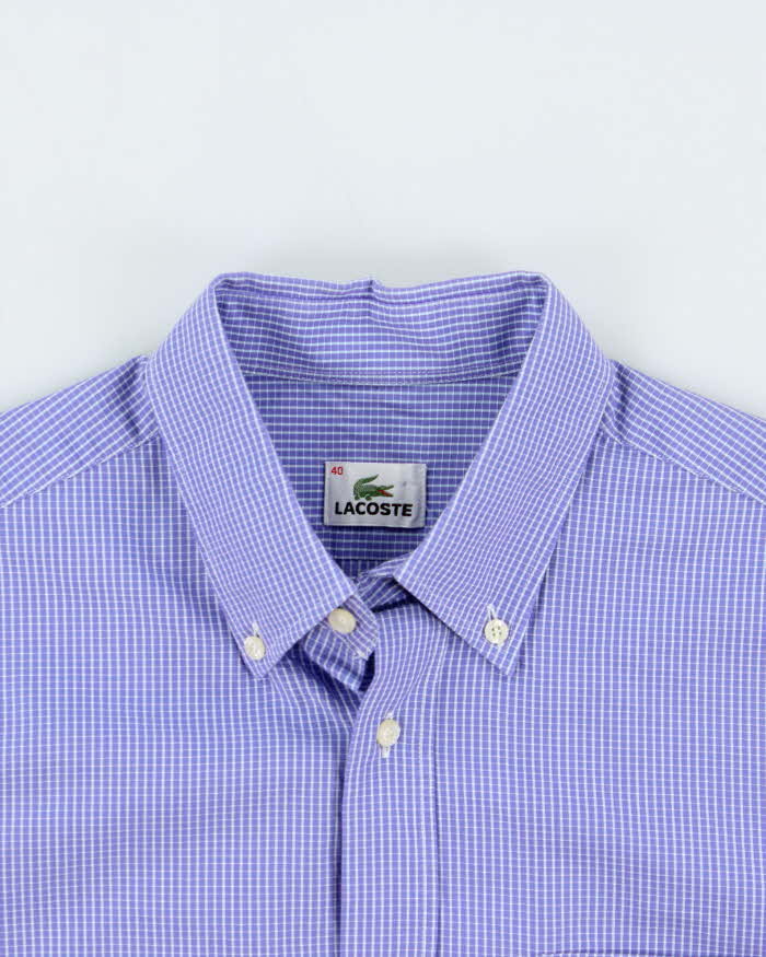 Vintage Y2K 00s Lacoste Check Long Sleeve Shirt - L