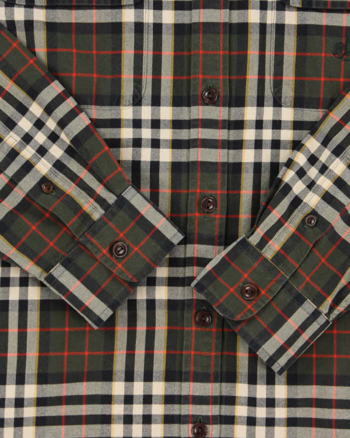 Vintage 1990s Lauren Ralph Lauren Brushed Cotton Plaid Long Sleeve Flannel Shirt - L