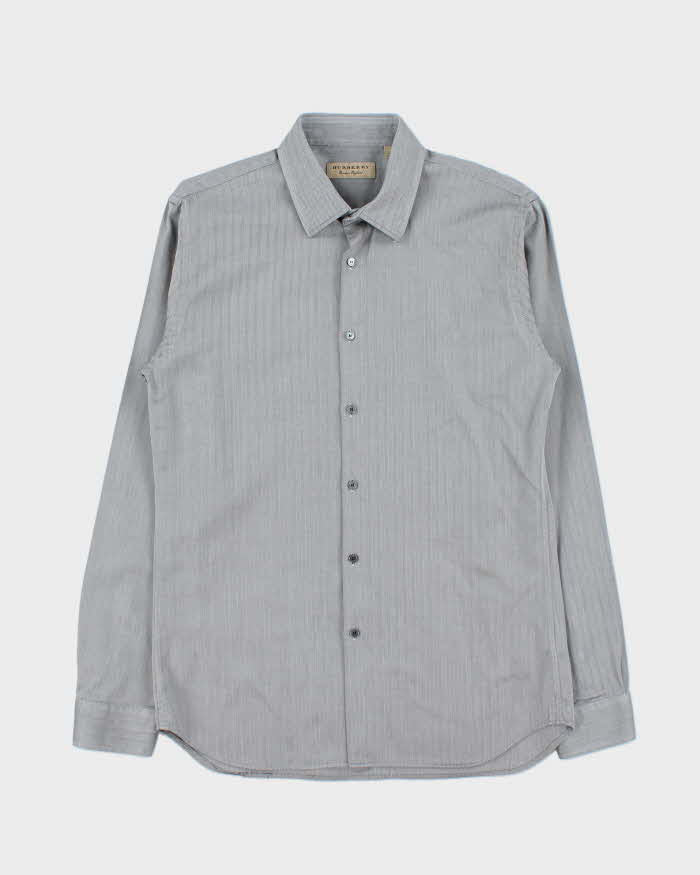 Vintage Burberry Striped Long Sleeve Dress Shirt - L