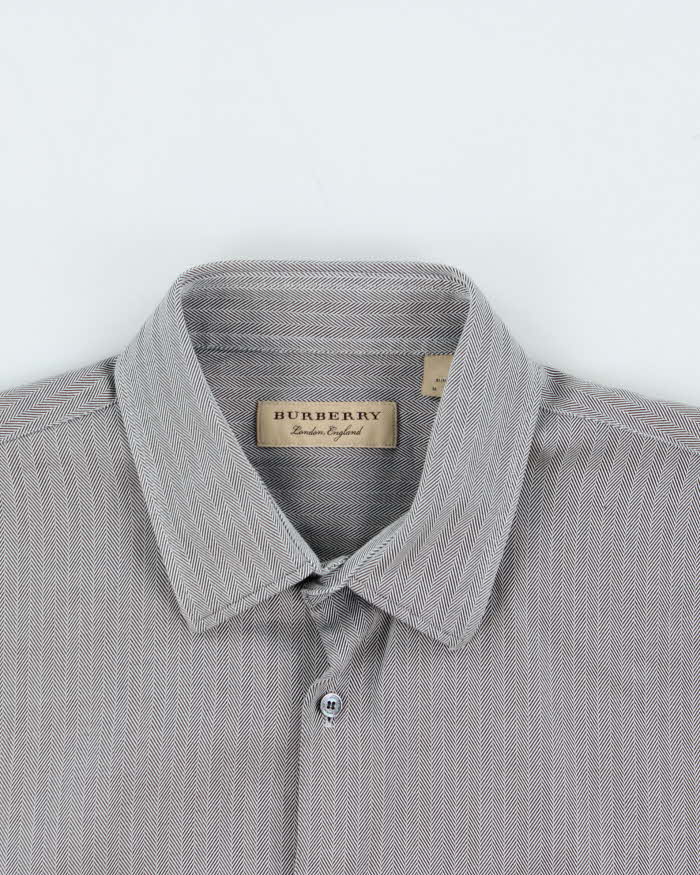 Vintage Burberry Striped Long Sleeve Dress Shirt - L