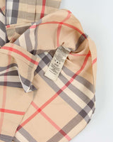 Vintage Y2K 00s Burberry Tan Nova-Check Fitted Long Sleeve Shirt - M