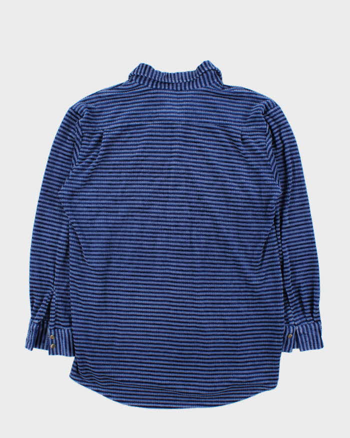 Vintage 1990s Levi's SilverTab Velour Striped Long Sleeve Shirt - M