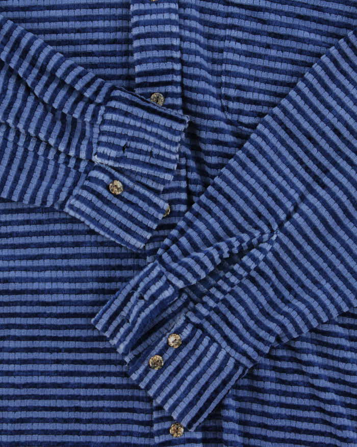Vintage 1990s Levi's SilverTab Velour Striped Long Sleeve Shirt - M