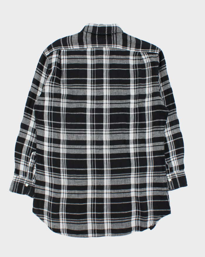 Vintage Polo Ralph Lauren Plaid Linen Long Sleeve Shirt - M