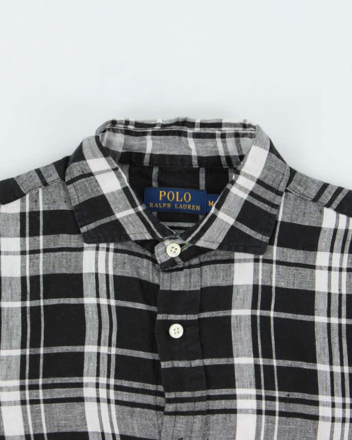 Vintage Polo Ralph Lauren Plaid Linen Long Sleeve Shirt - M