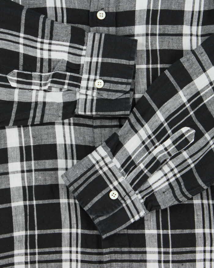 Vintage Polo Ralph Lauren Plaid Linen Long Sleeve Shirt - M