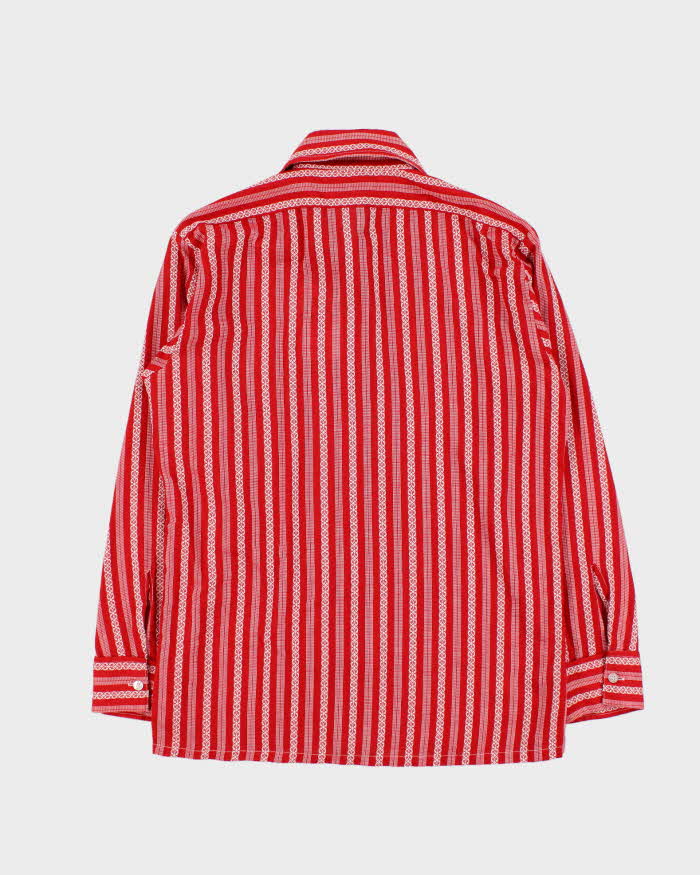 Vintage 1970's Javelin Striped Patterned Long Sleeve Western Shirt - M